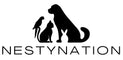 Logo of NestyNation featuring silhouettes of a dog, cat, bird, and rabbit on a white background.