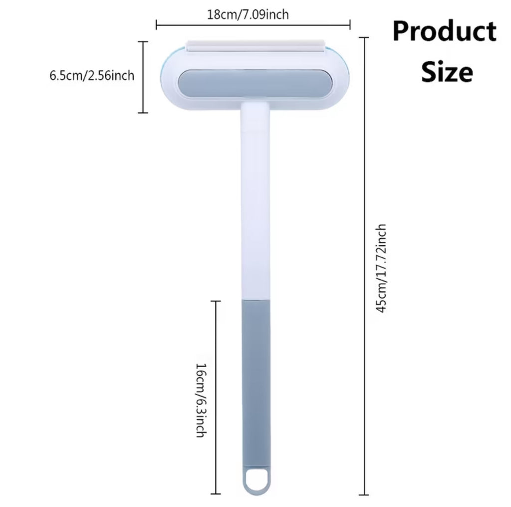 Measurement chart of a cleaning tool with dimensions labeled.