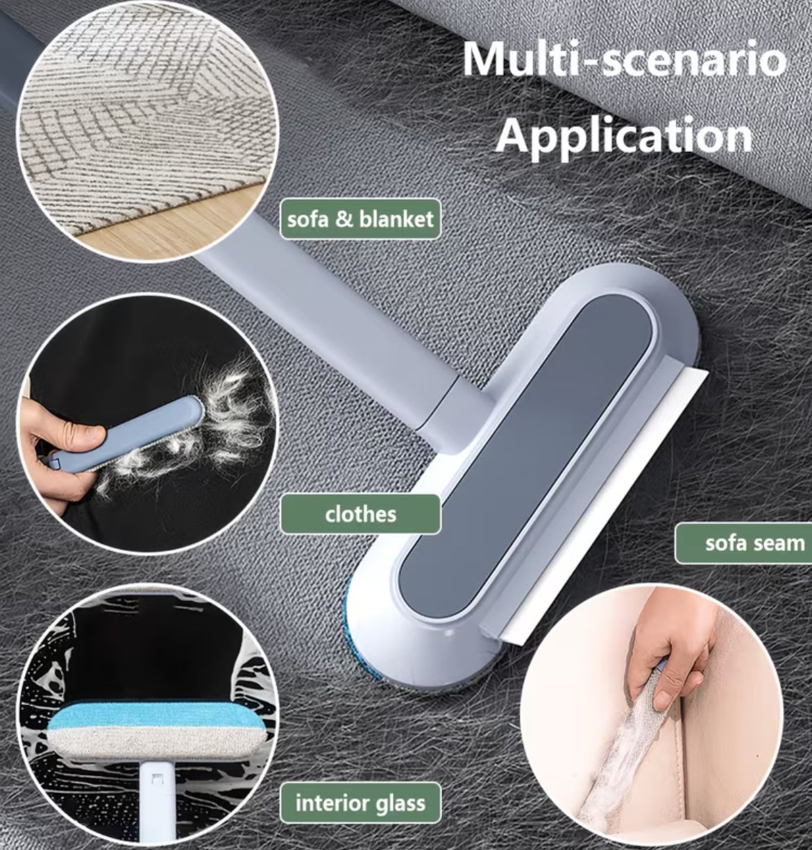 Multi-functional cleaning tool with various application scenarios on a textured surface.